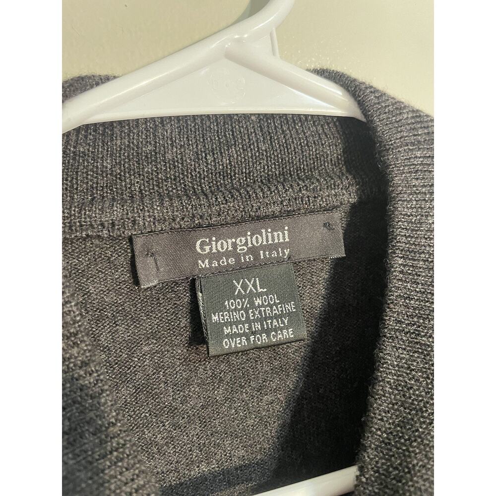 Giorgiolini Made in Italy Gray Crew Neck Sweater XXL Italian Knitwear - Picture 3 of 6